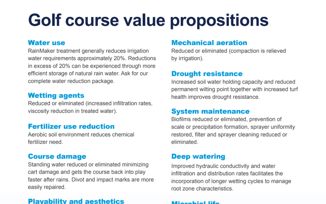 Golf Course Value Proposition Flyer