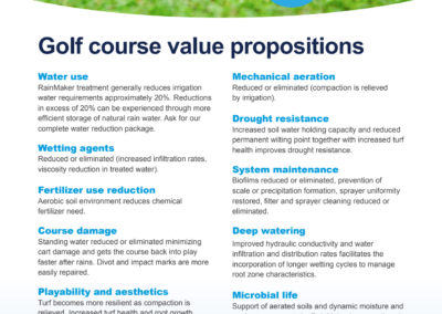 Golf Course Value Proposition Flyer